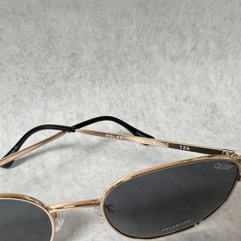 Quay x Love Island Big Time Round Sunglasses Gold Smoke Polarized Lightweight - Picture 6 of 8